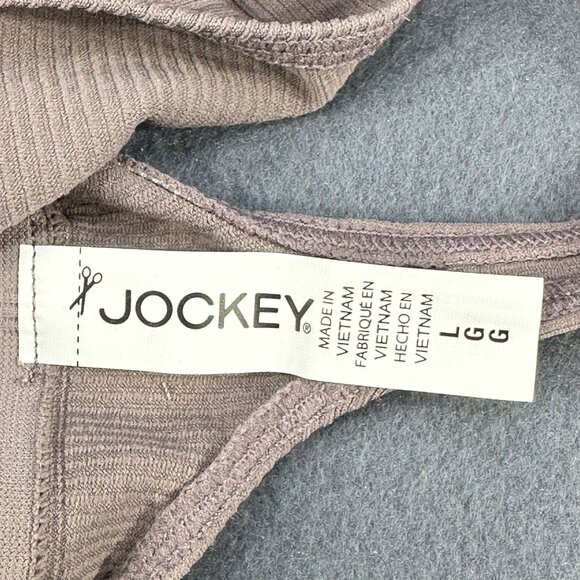 Jockey Generation Womens Sz Large Panty Thong Recycled Seamfree Ribbed Brown New - Picture 5 of 9
